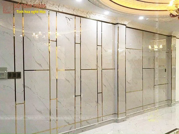 Công trình ốp tường tấm nhựa giả đá 10