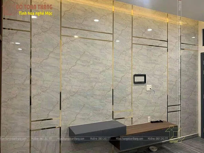 Công trình ốp tường tấm nhựa giả đá 11