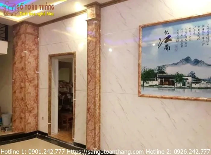 Công trình ốp tường tấm nhựa giả đá 15