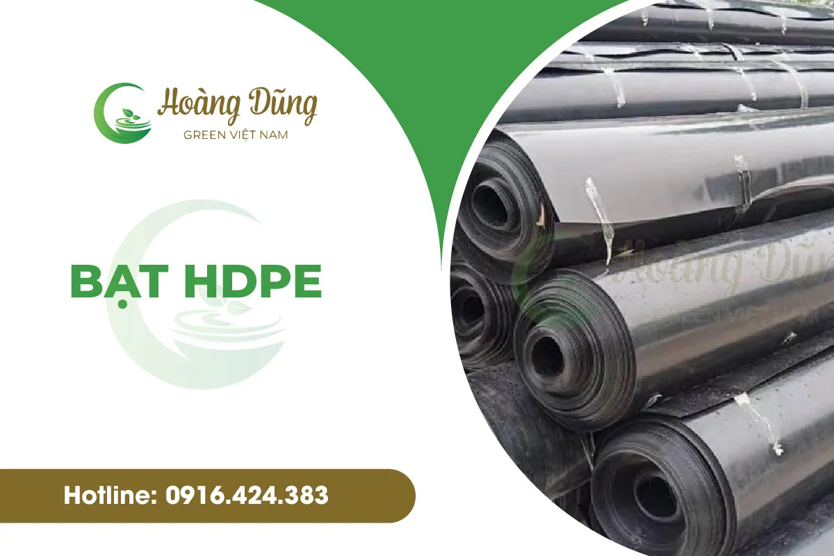 Cuộn bạt HDPE khổ lớn 5m màu đen chống thấm cho công trình môi trường