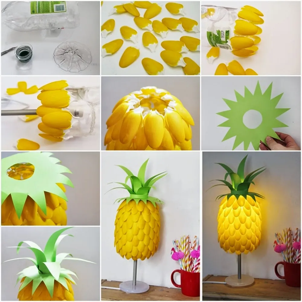 Đèn ngủ độc đáo và hữu ích được làm từ thìa nhựa và chai nhựa tái chế, là minh chứng cho sự sáng tạo trong việc tận dụng vật liệu cũ.