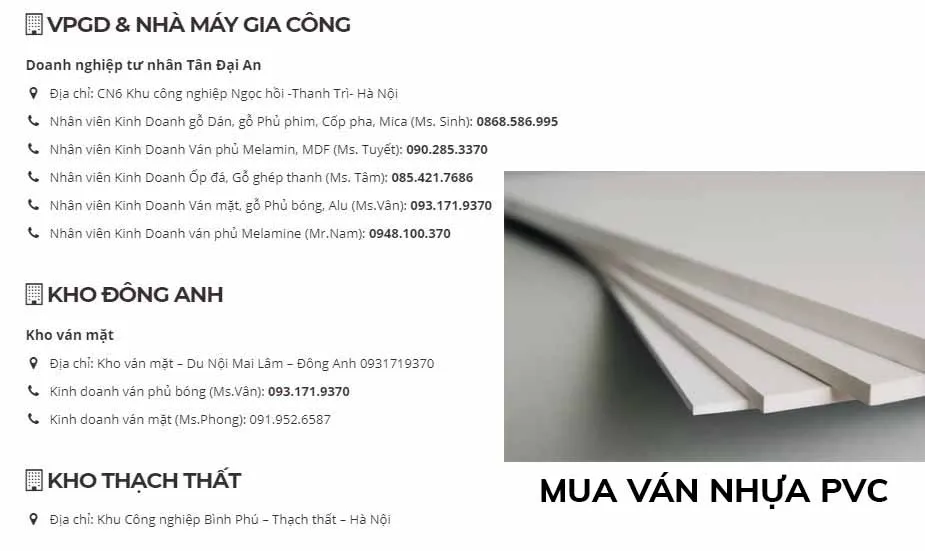 Địa chỉ mua ván nhựa Picomat