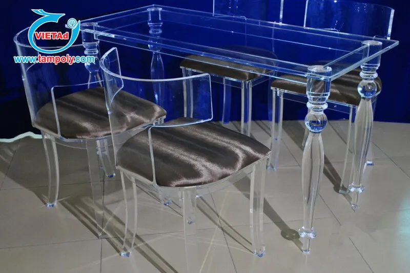 Đồ nội thất hiện đại từ nhựa mica dẻo trong suốt