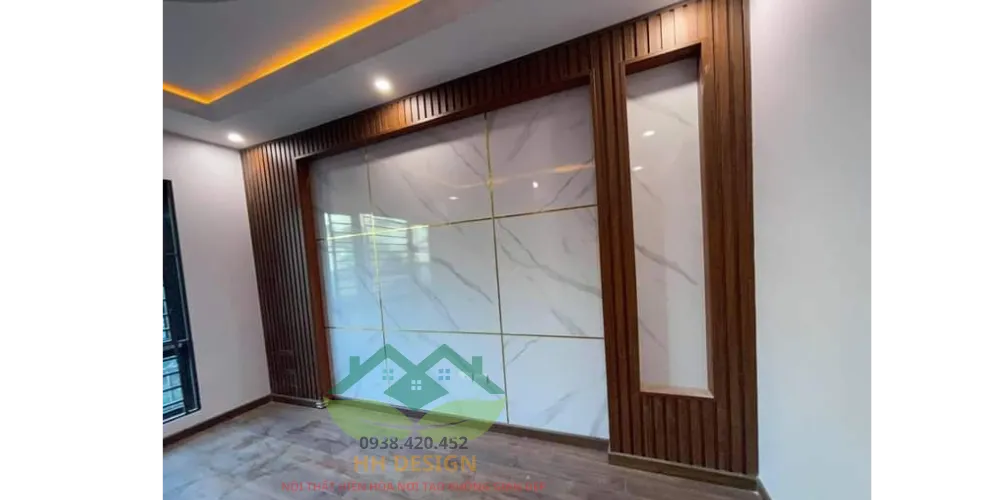 Dự án ốp tường nhựa PVC vân đá tại nhà Anh Phát, Quận Tân Bình.