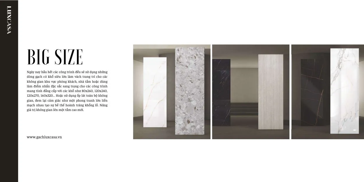 Gạch ốp tường ngoài trời khổ lớn 160x320cm chống thấm