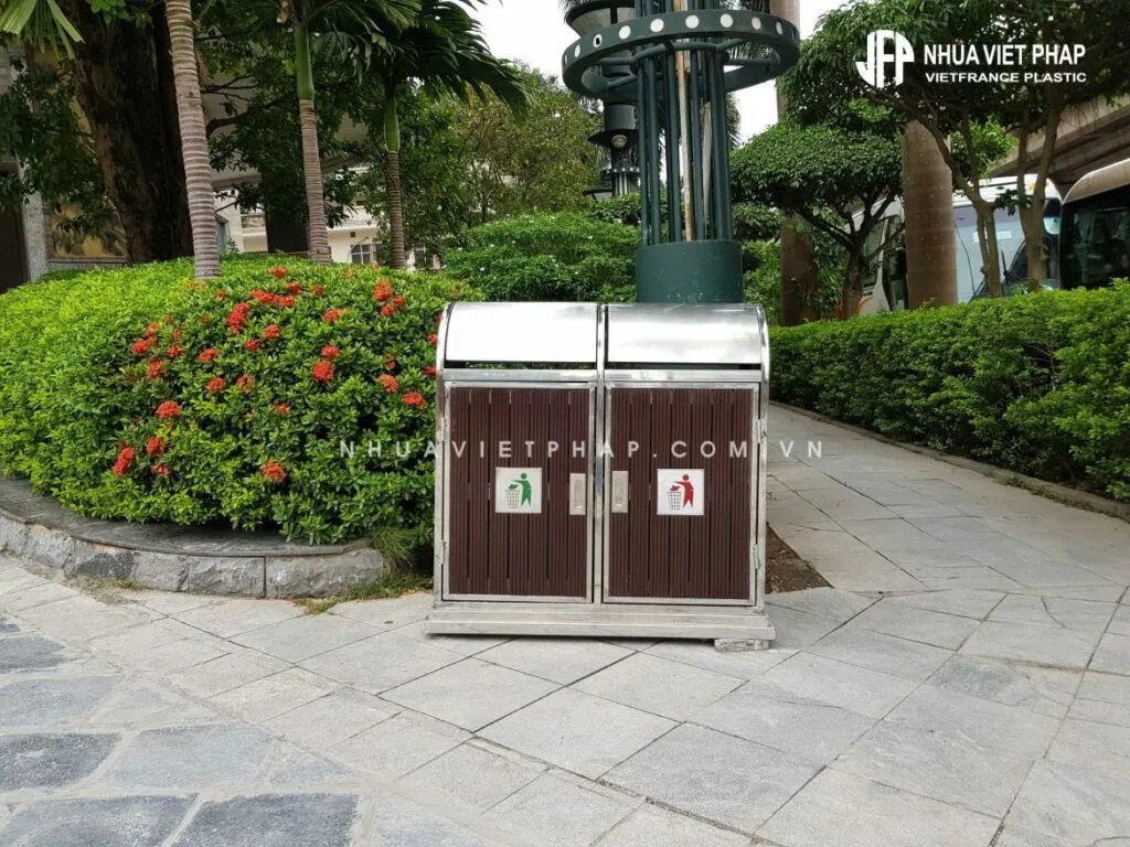 Gỗ nhựa sử dụng làm thùng rác ngoài trời, thùng rác công viên, thùng rác công cộng