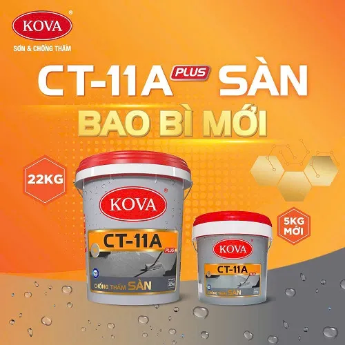 Hình ảnh bao bì mới của chất chống thấm Kova CT11A Plus Sàn dự kiến 2025