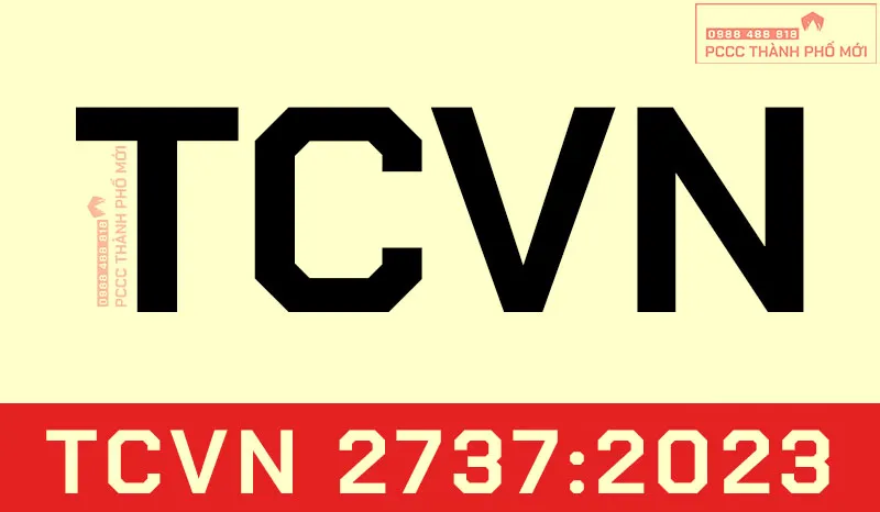 Hình ảnh bìa tiêu chuẩn TCVN 2737:2023, quy định tải trọng và tác động trong thiết kế công trình địa kỹ thuật môi trường, bao gồm các dự án màng chống thấm HDPE.