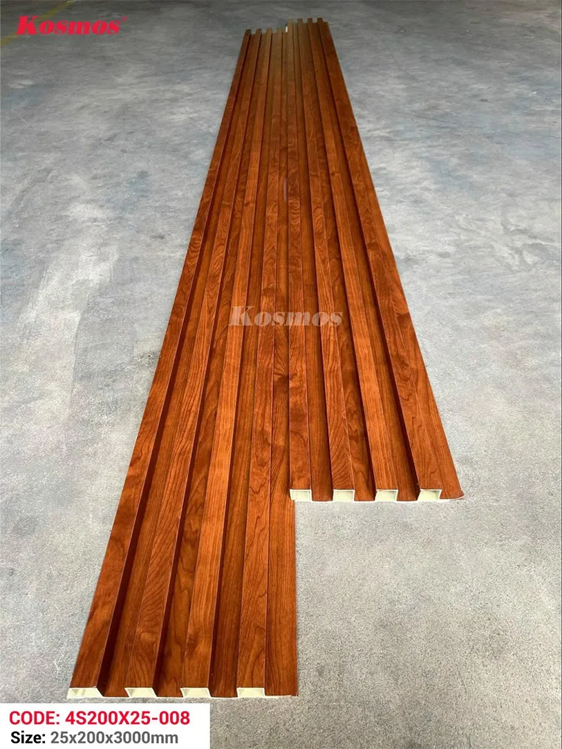 Hình ảnh chi tiết tấm ốp lam 3 sóng thấp nhựa PVC mã 3S200X15 màu 008