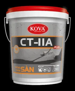 Hình ảnh lon chống thấm Kova CT11A Plus dùng cho sàn, minh họa định mức và bao bì sản phẩm.
