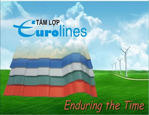 Hình ảnh minh họa màu sắc và chất lượng tấm lợp Eurolines PVC chống ăn mòn hóa chất của Phát Lộc