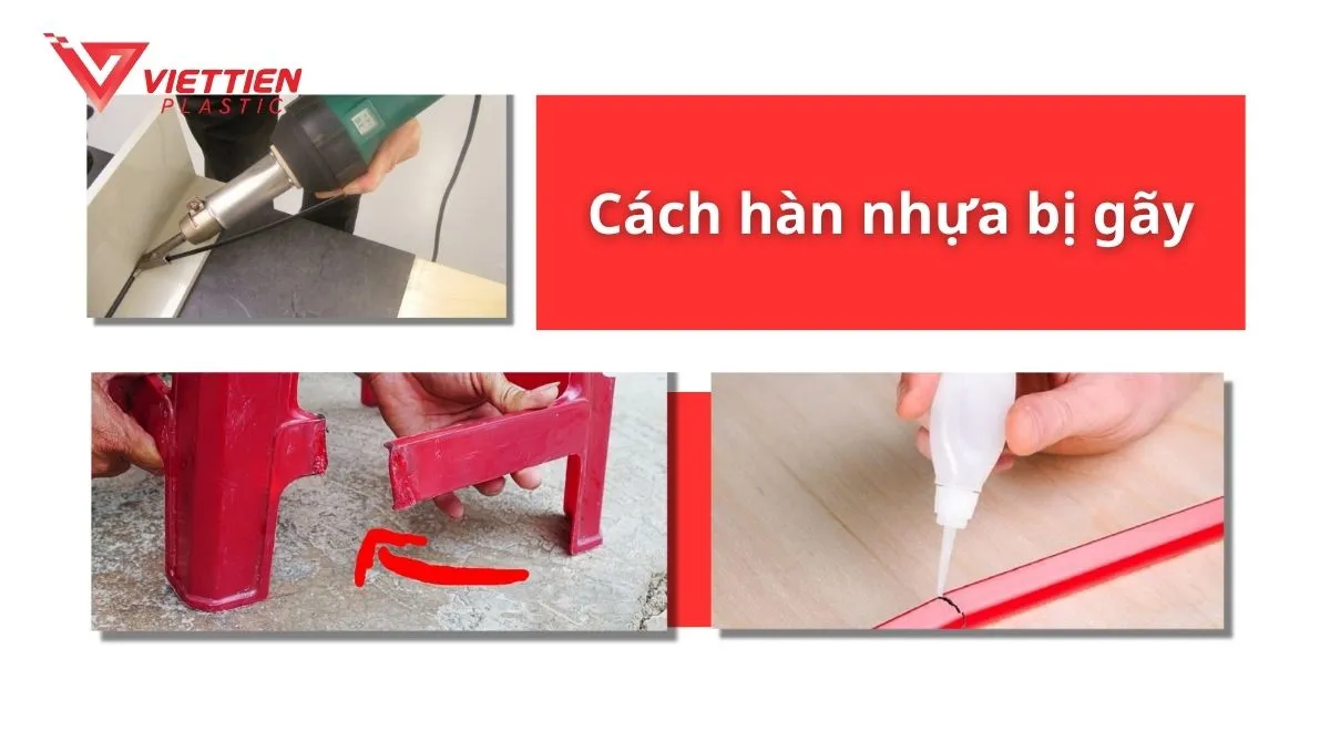 Hình ảnh quy trình hàn bồn nước nhựa bị rò rỉ, đảm bảo độ kín và độ bền.