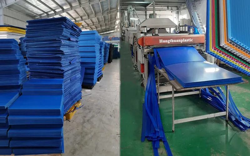 Hình ảnh sản xuất Tấm nhựa PP Danpla tại nhà máy Hưng Thuận