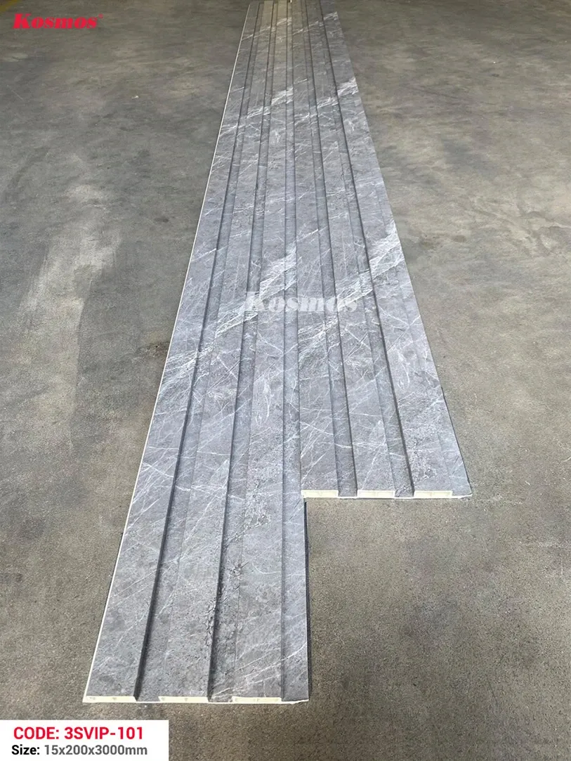 Hình ảnh tấm ốp lam 3 sóng nhựa PVC pha bột đá mã 3SVIP-101