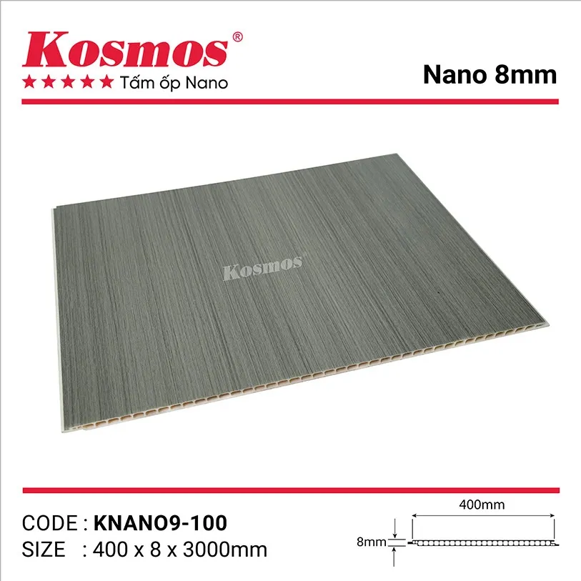 Hình ảnh tấm ốp nhựa PVC pha bột đá vân gỗ KNANO9-100