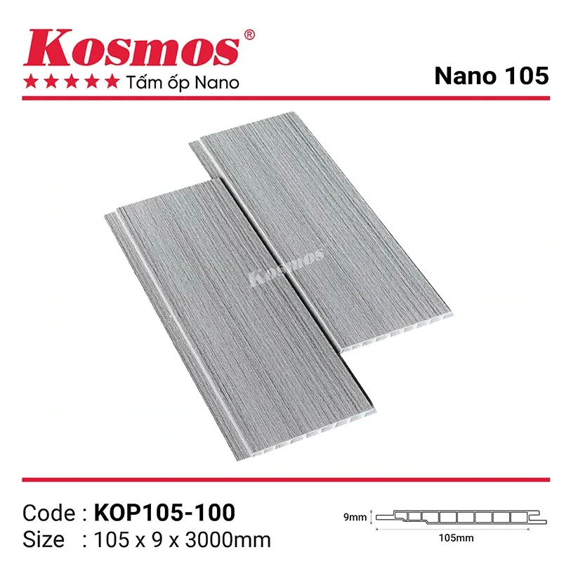 Hình ảnh tấm ốp nhựa PVC pha bột đá vân gỗ KOP150-100