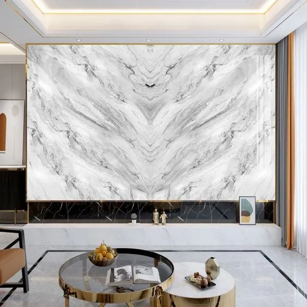 Hình ảnh tranh vân đá đối xứng trong phòng khách