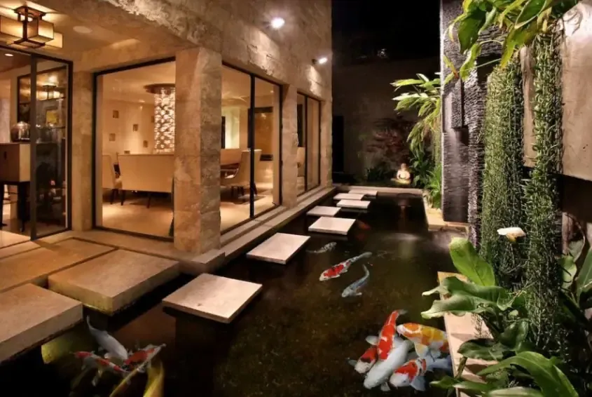 Hồ Koi hình chữ nhật phong cách đương đại