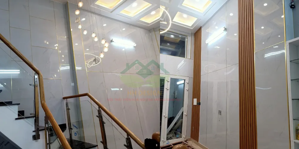 Hoàn thiện dự án ốp tấm nhựa giả đá PVC tại Bình Phước, mang đến không gian mới mẻ.