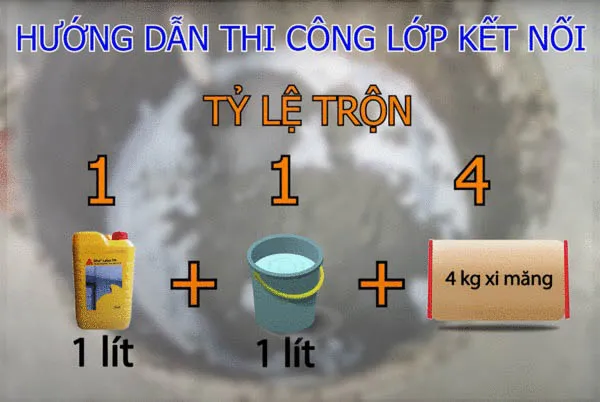 Hướng dẫn tỷ lệ trộn Sika Latex TH chuẩn xác cho chống thấm sàn thượng