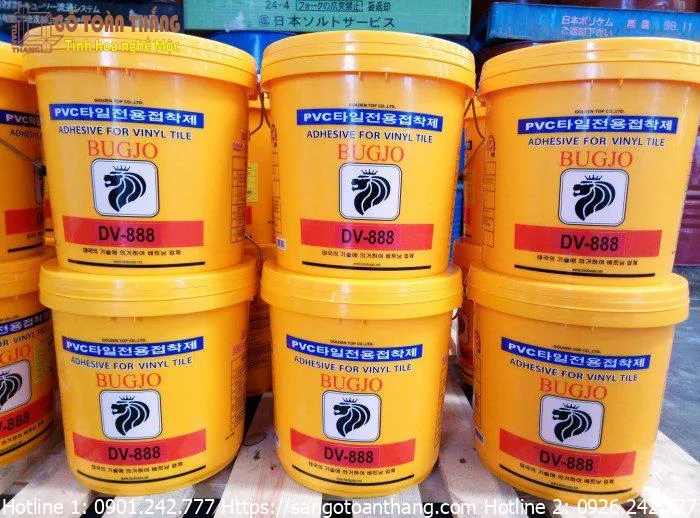 Keo dán sàn nhựa Bugjo đóng gói 10kg/thùng