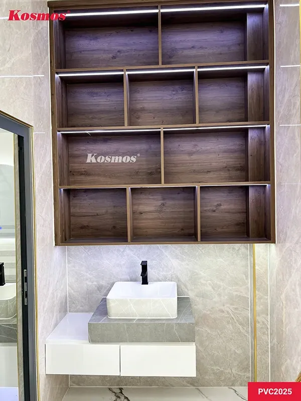 Khả năng chống thấm nước vượt trội của tấm PVC vân đá Kosmos PVC2025, phù hợp cho nhiều khu vực.