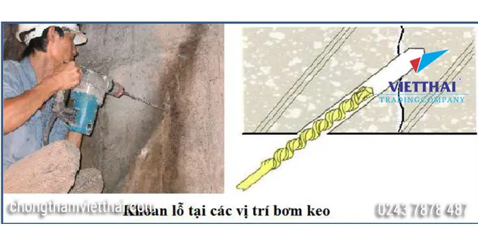 Khoan vết nứt bê tông
