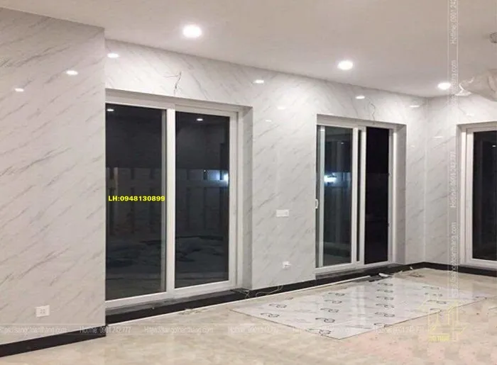 Không gian nội thất sử dụng nhựa giả đá hoa cương ốp tường