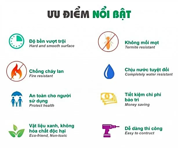 Không gian phòng khách sang trọng với tường ốp tấm nano vân gỗ.