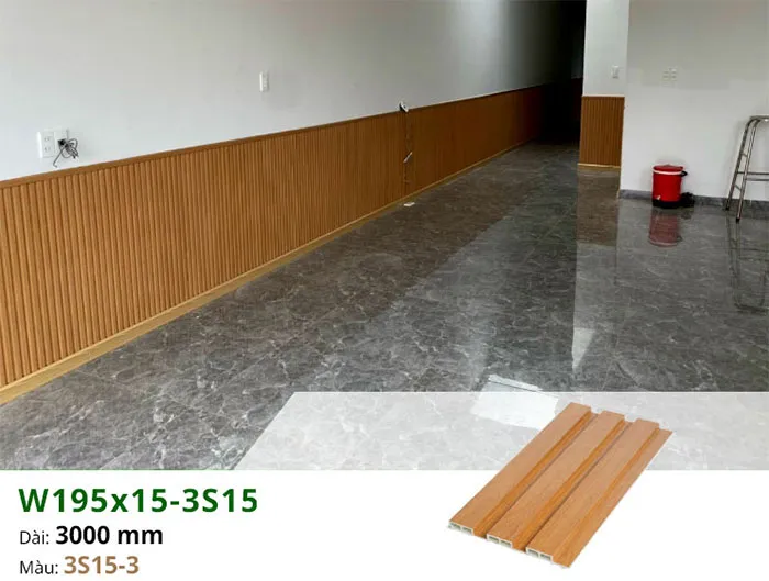 Không gian phòng khách với tấm ốp chân tường đẹp và tinh tế