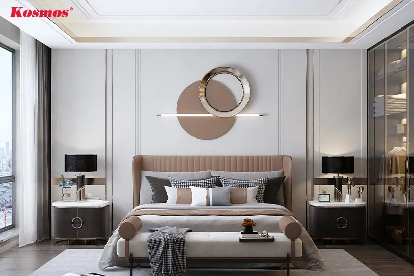 Không gian phòng ngủ yên tĩnh, mát mẻ với tấm ốp PVC cách âm, chống nóng