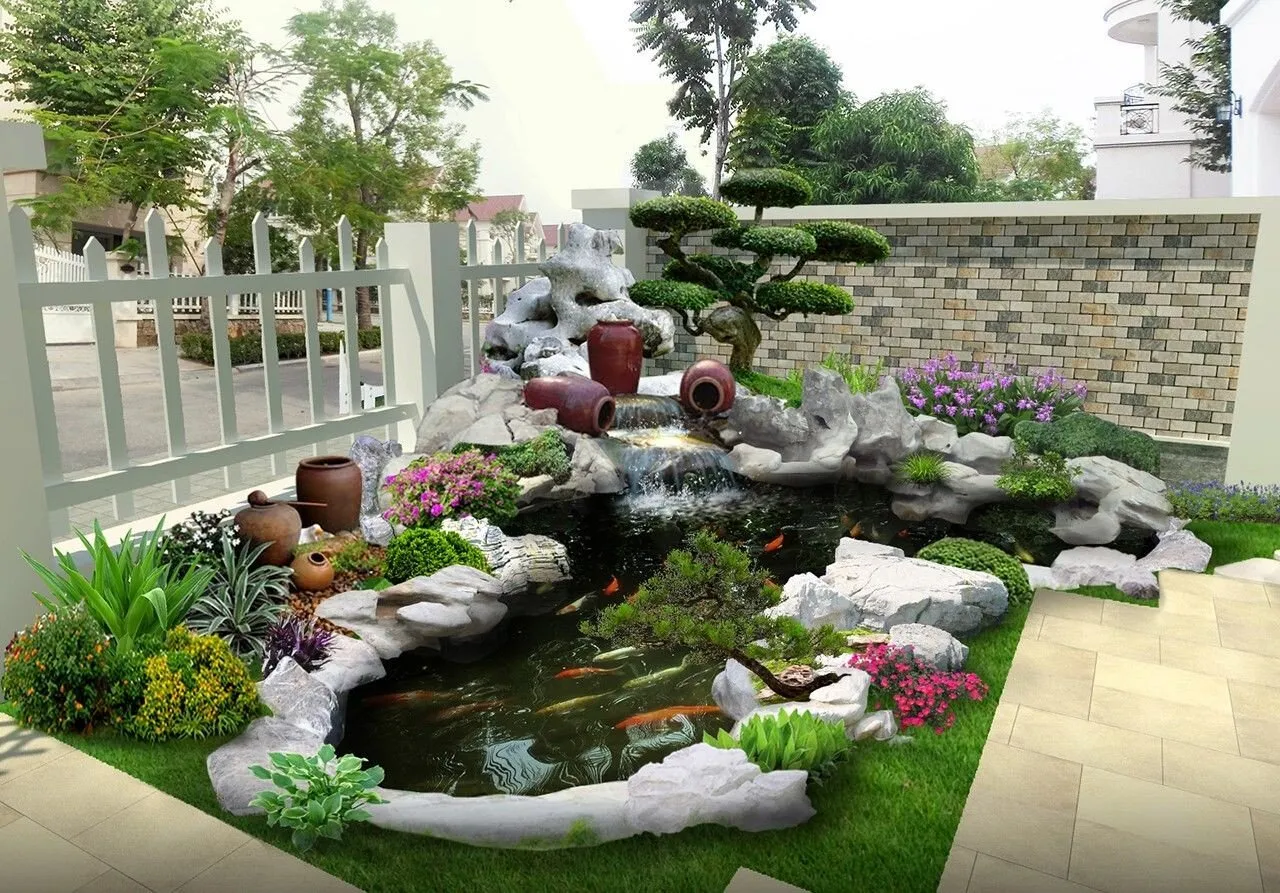 Không nên xây hồ cá trước nhà hình tròn