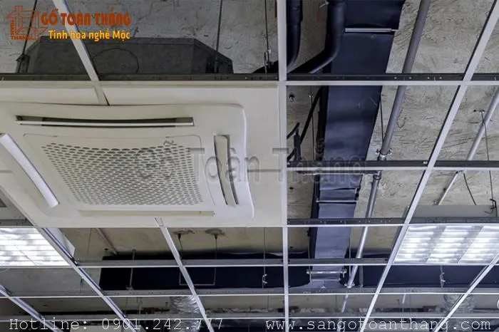 Khung xương trần nhựa thả sau khi hoàn thiện