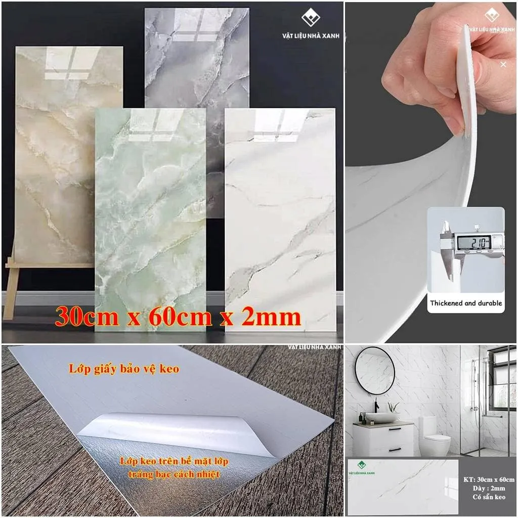 Kích thước tiêu chuẩn của miếng dán tường nhựa PVC 30x60cm