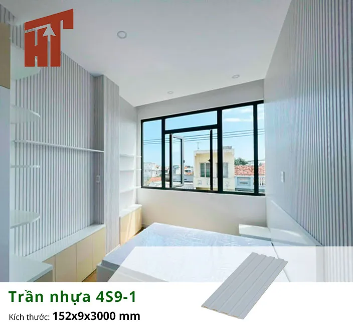 Kiểu dáng trần nhựa lam sóng 4S9-1 đẹp cho phòng ngủ