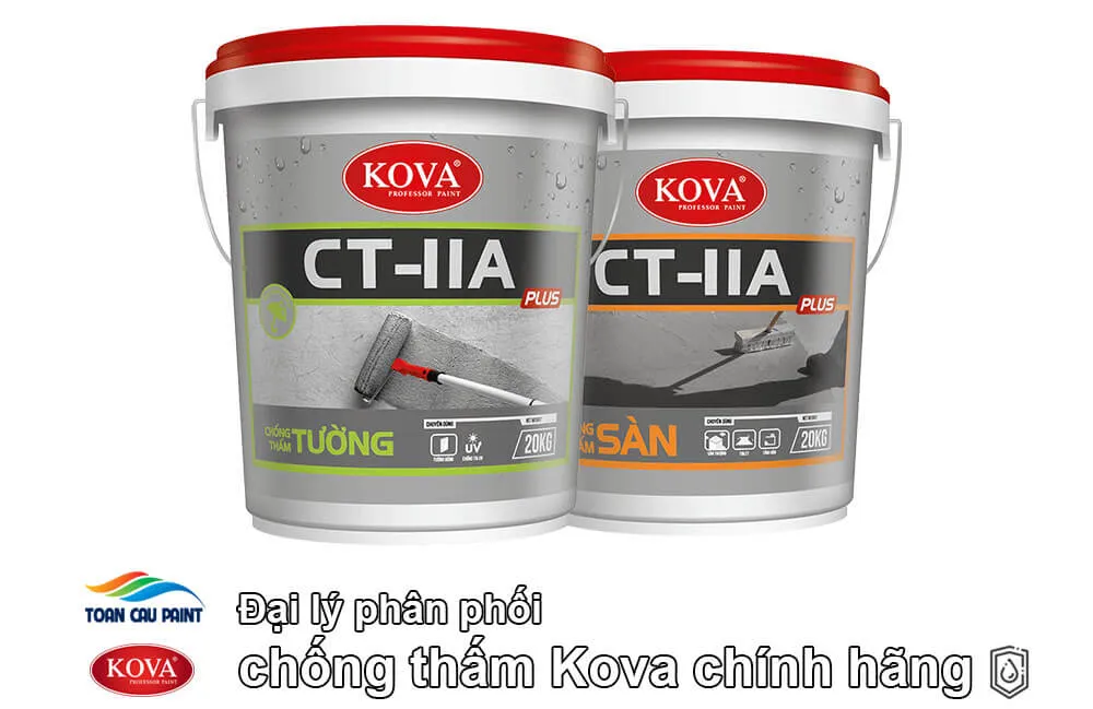 Kova CT11A Chống Thấm Tường dạng lỏng màu trắng sữa, pha xi măng