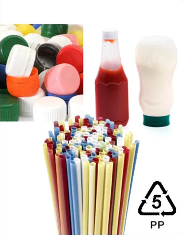 Ký hiệu tái chế nhựa số 5 (PP) trên hộp đựng thực phẩm, cho thấy khả năng chịu nhiệt cao