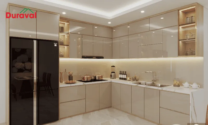 Lưu ý chọn màu sắc tấm nhựa làm tủ bếp phù hợp căn nhà
