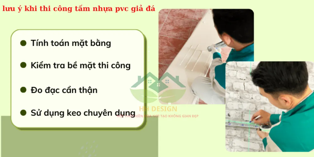 lưu ý khi thi công tấm nhựa pvc giả vân đá