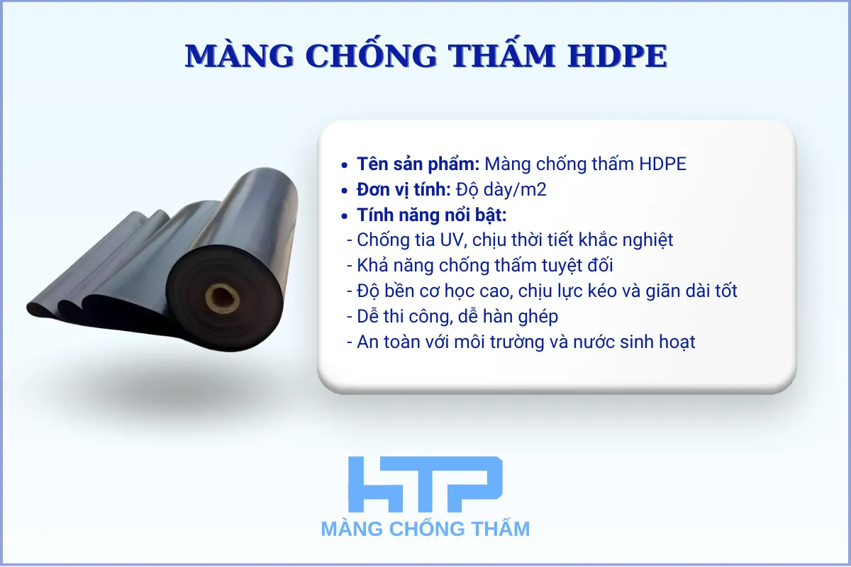 Màng chống thấm HDPE chất lượng cao dùng cho các dự án địa kỹ thuật môi trường