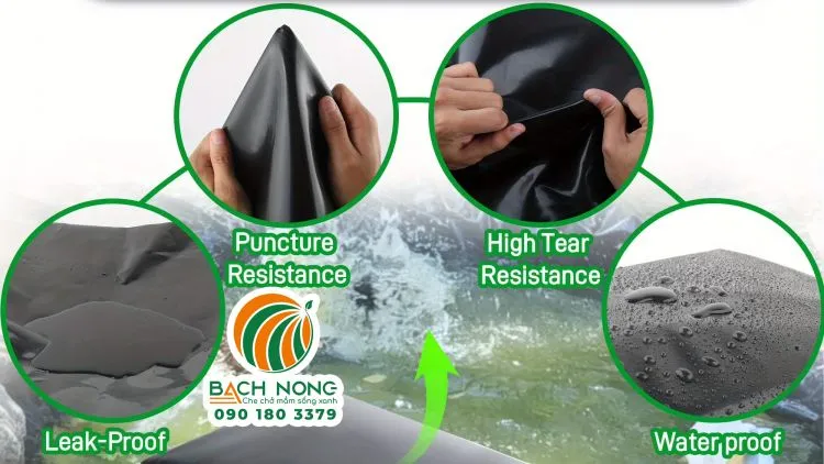 Màng chống thấm HDPE có độ bền cơ học cao, chống thấm tuyệt đối và chống đâm thủng hiệu quả