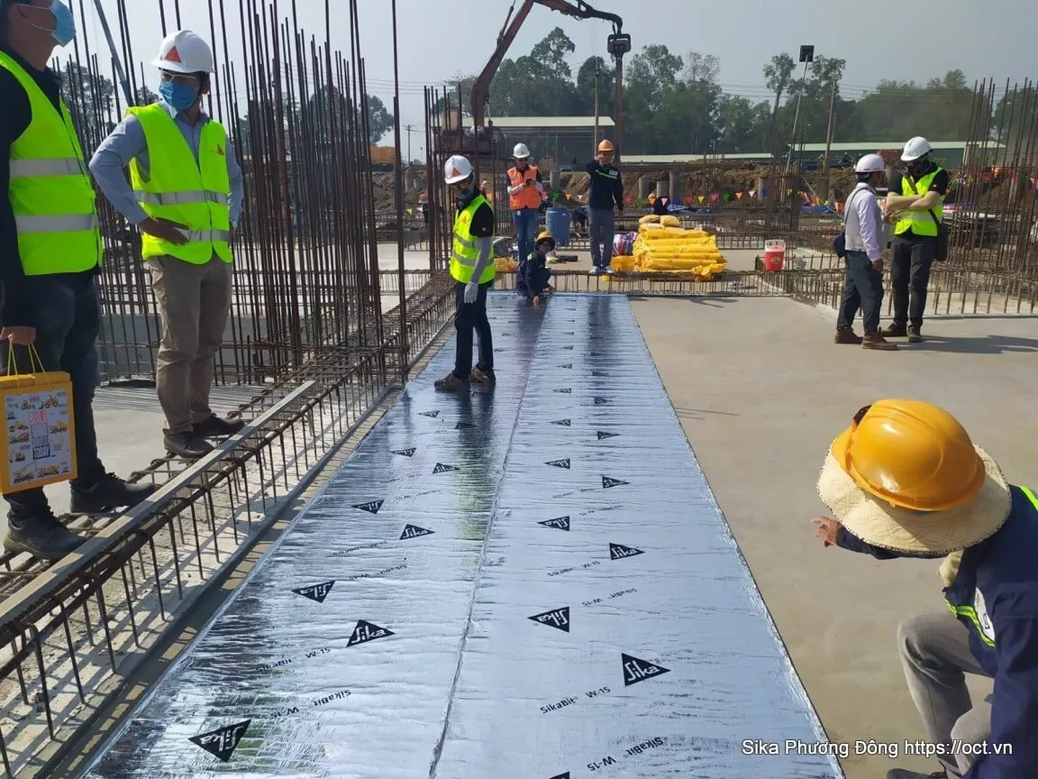 Màng chống thấm Sikabit W15 ứng dụng cho đài móng công trình