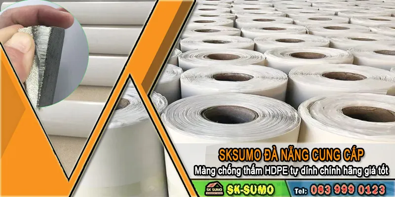Màng HDPE tự dính chất lượng cao, bề mặt được bảo vệ, sẵn sàng thi công chống thấm cho công trình dưới tác động của dòng nước