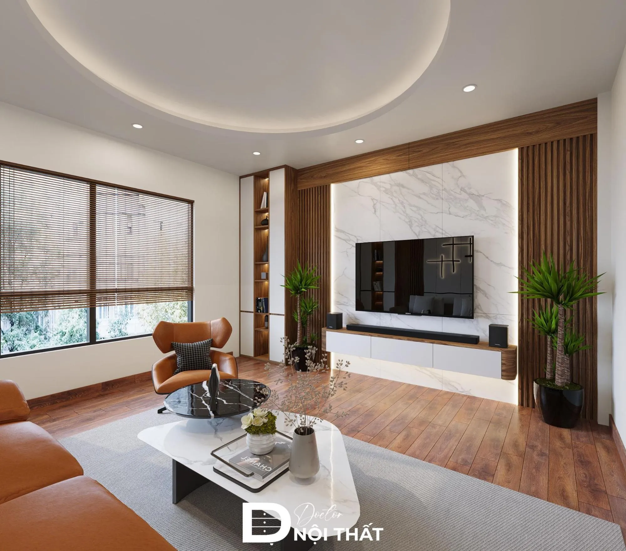 Mẫu phòng ngủ ốp nhựa PVC lam sóng đẹp, hiện đại