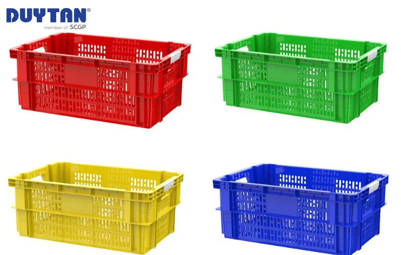 Mẫu sóng nhựa hở 2T4 màu sắc đa dạng, khả năng xếp chồng tiện lợi cho kho bãi và vận chuyển