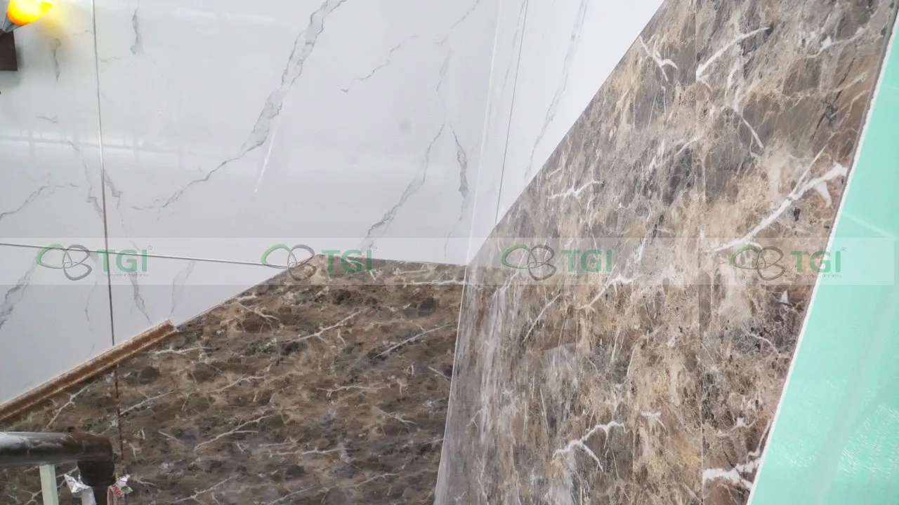 Mẫu tấm gỗ vân đá cho không gian hiện đại