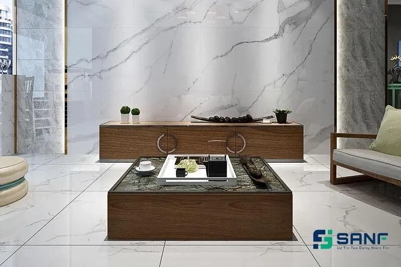 Mẫu tấm nhựa ốp tường giả đá cho phòng khách