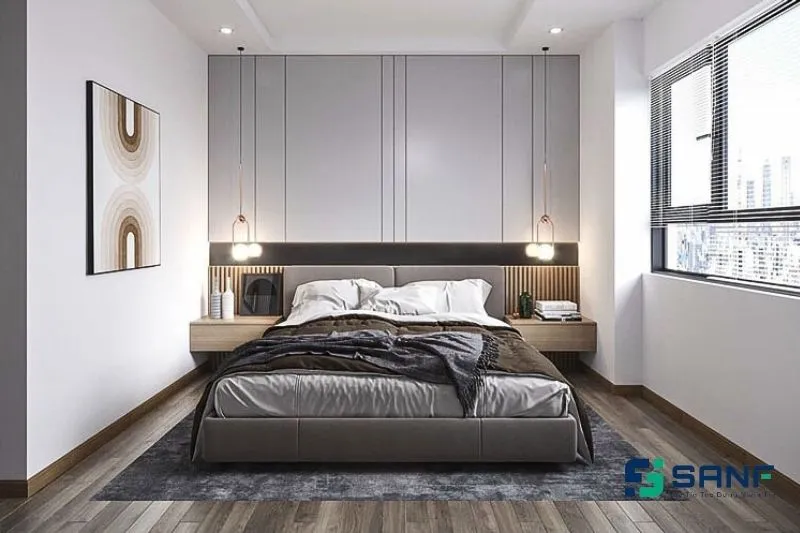 Mẫu tấm nhựa ốp tường vân đá cho phòng ngủ