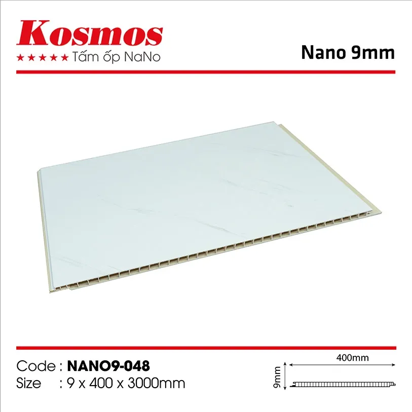 Mẫu tấm nhựa PVC Nano NANO9-048 vân giả đá xám