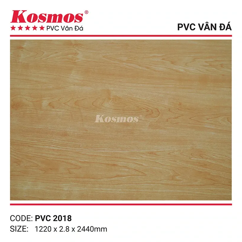 Mẫu tấm nhựa PVC vân đá 2.8mm mã PVC2018 với màu sắc tự nhiên